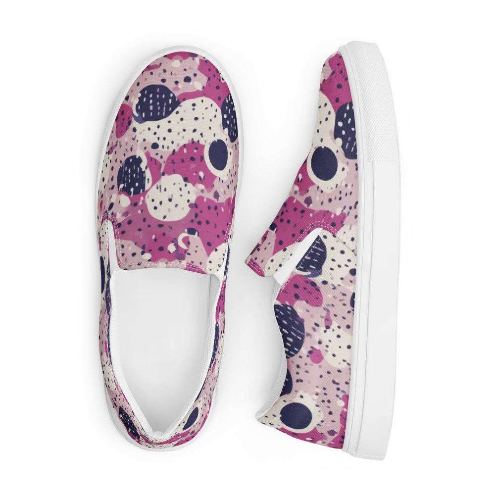 Neon Pebble Waltz on Men's Slip-On Canvas Shoes — Front