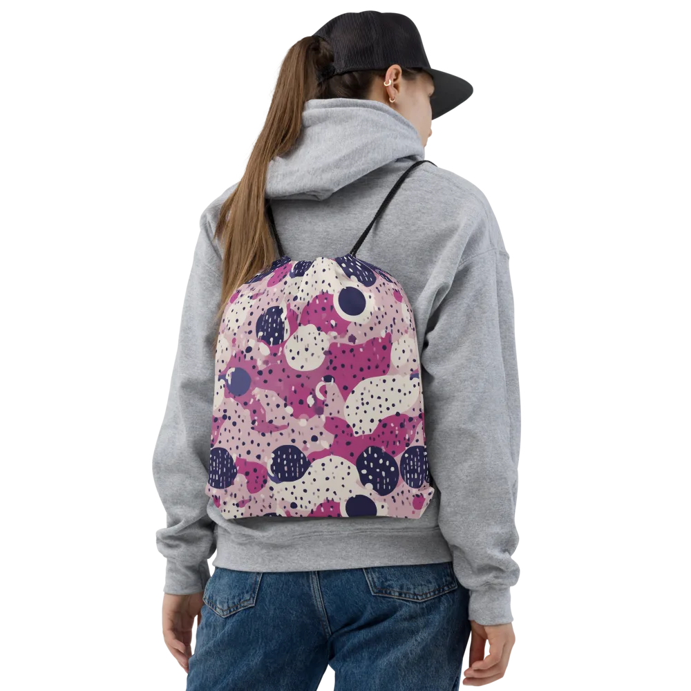 Neon Pebble Waltz on Drawstring Bag — Front