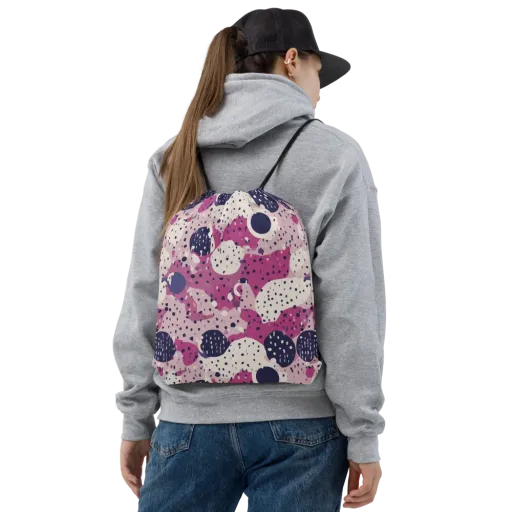 Neon Pebble Waltz on a Drawstring Bag