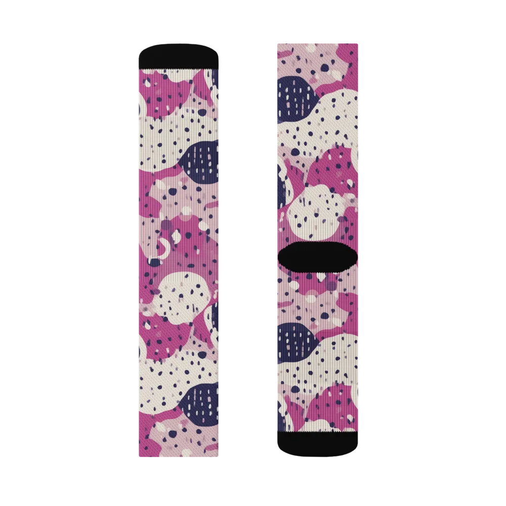 Neon Pebble Waltz on Socks — Left Sock