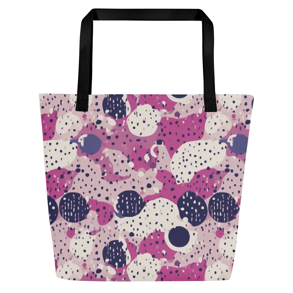 Neon Pebble Waltz on Large Tote Bag W/ Pocket — Front