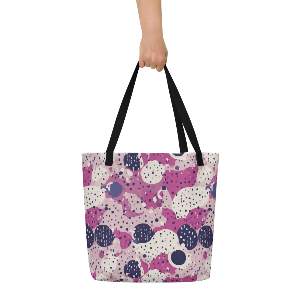 Neon Pebble Waltz on Large Tote Bag W/ Pocket — Front