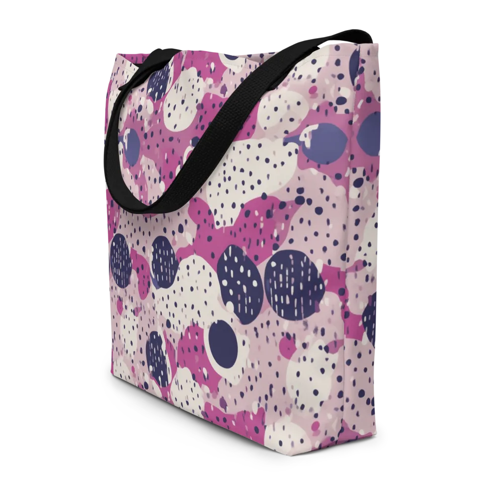 Neon Pebble Waltz on Large Tote Bag W/ Pocket — Front