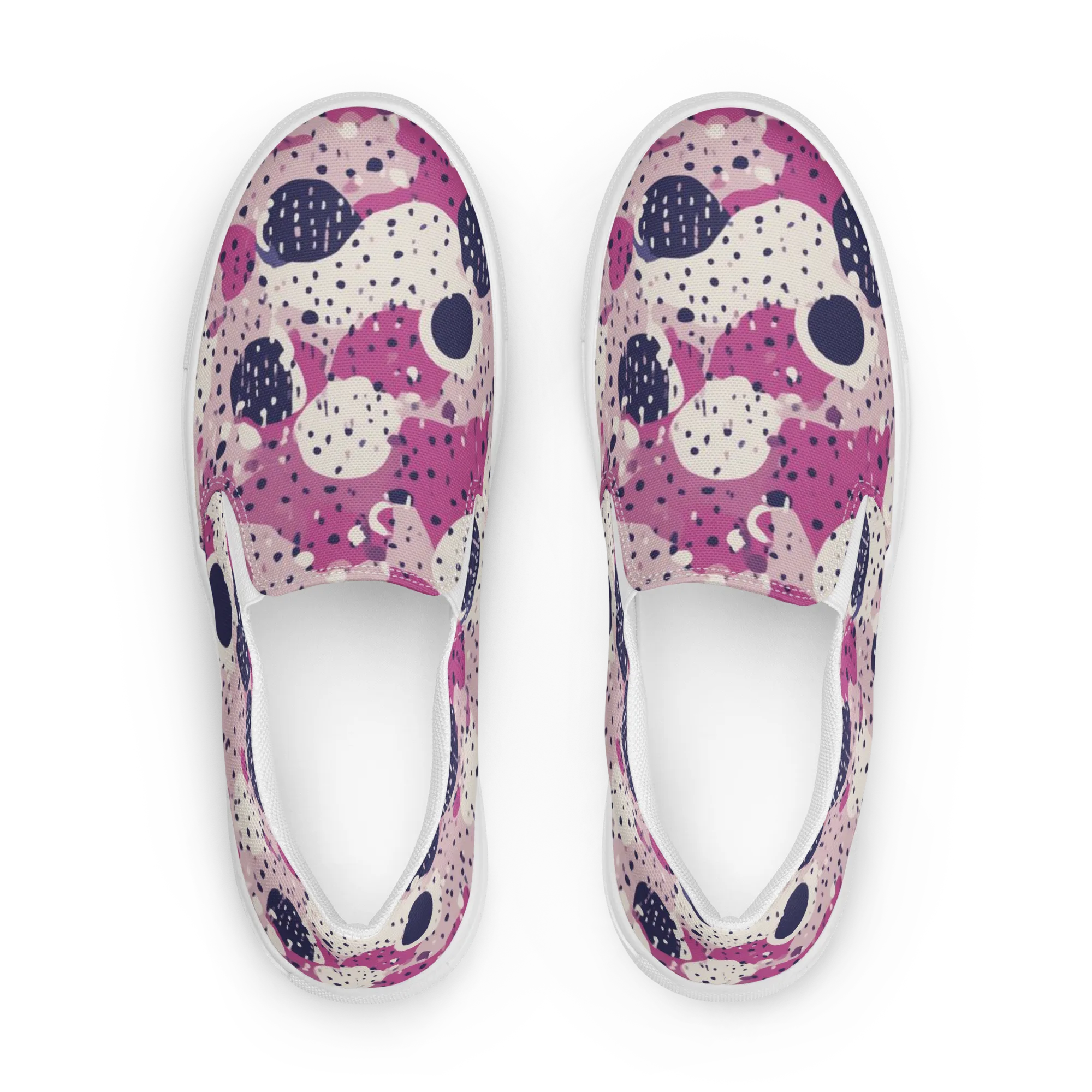 Neon Pebble Waltz on Women's Slip-On Canvas Shoes — Front