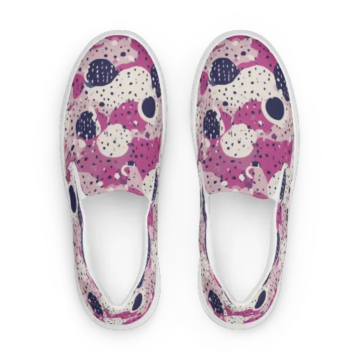 Neon Pebble Waltz on a Women's Slip-On Canvas Shoes
