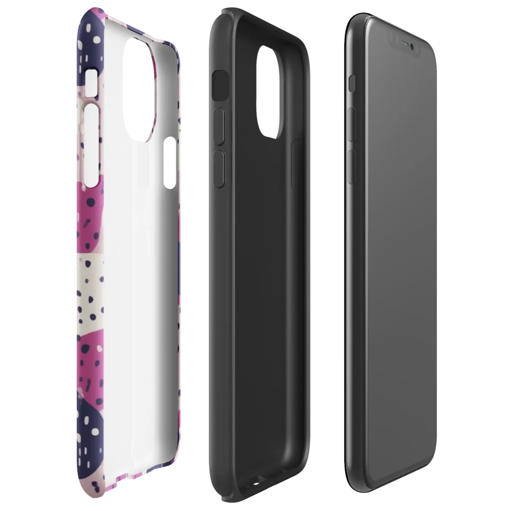 Neon Pebble Waltz on Tough Case for iPhone® — Right