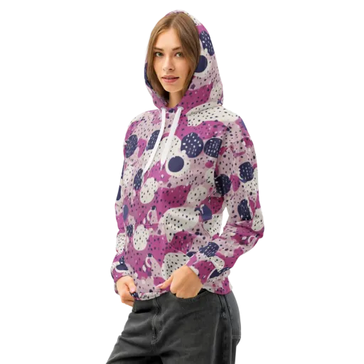 Neon Pebble Waltz on a Cotton Hoodie