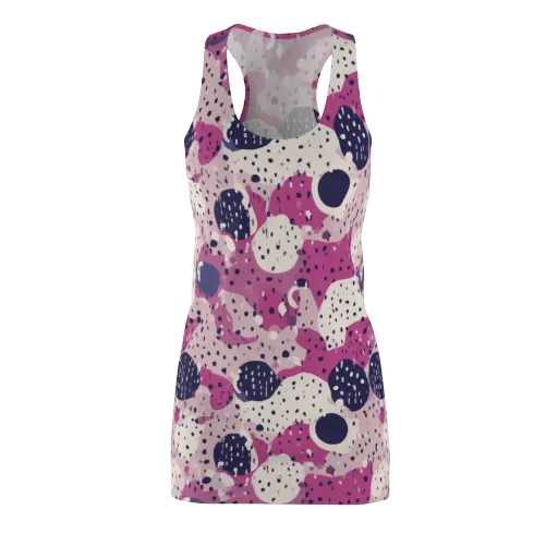 Neon Pebble Waltz on a Racerback Dress