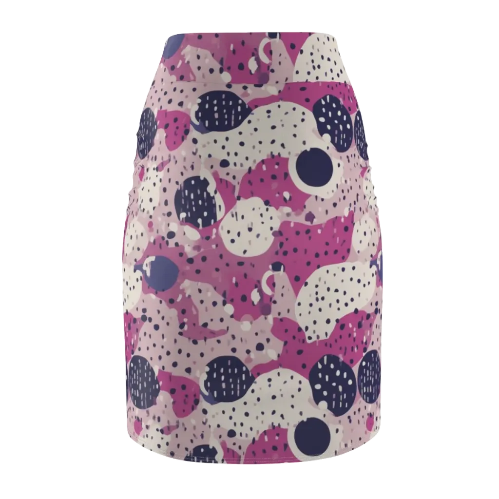 Neon Pebble Waltz on Pencil Skirt — Back