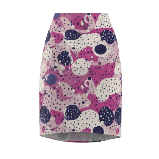 Neon Pebble Waltz on a Pencil Skirt