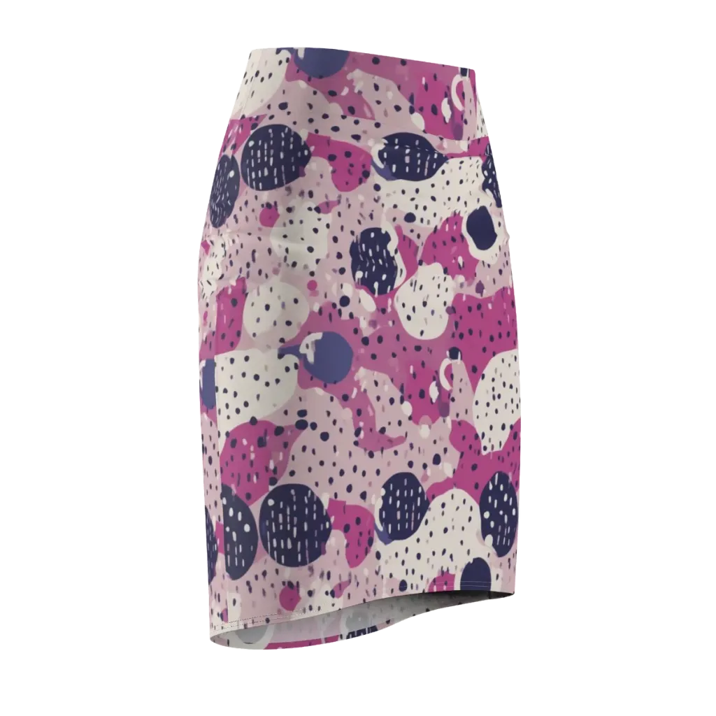 Neon Pebble Waltz on Pencil Skirt — Front Side