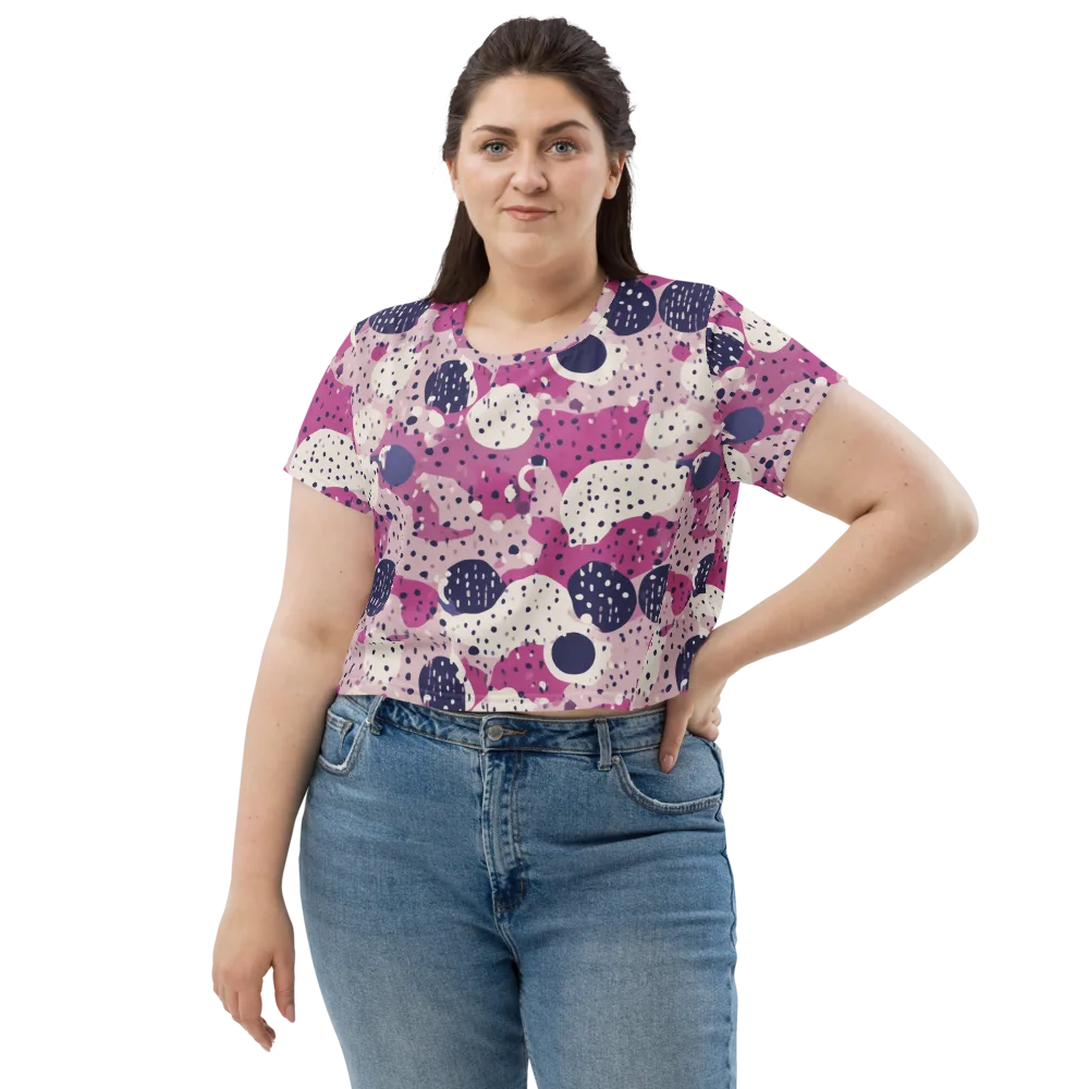 Neon Pebble Waltz on Crop Tee — Front