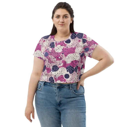 Neon Pebble Waltz on a Crop Tee