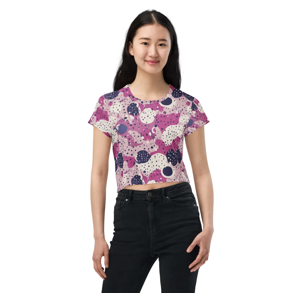 Neon Pebble Waltz on Crop Tee — Front