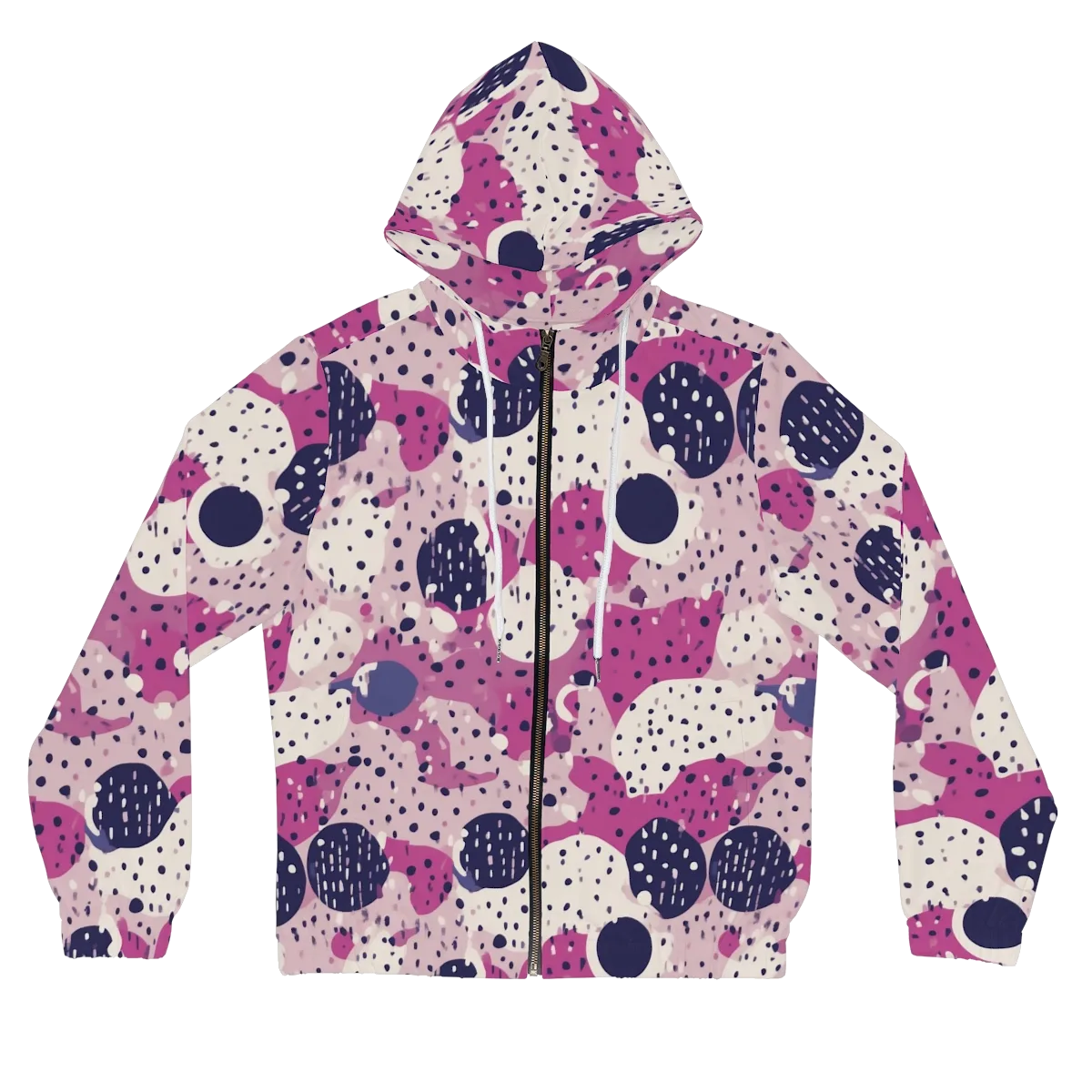 Neon Pebble Waltz on Women's Full-Zip Hoodie — Front