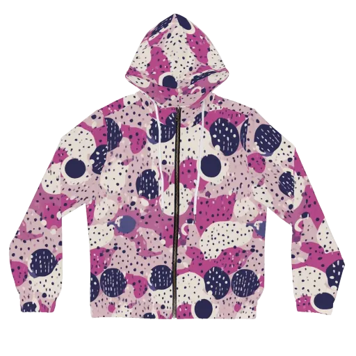 Neon Pebble Waltz on a Women's Full-Zip Hoodie