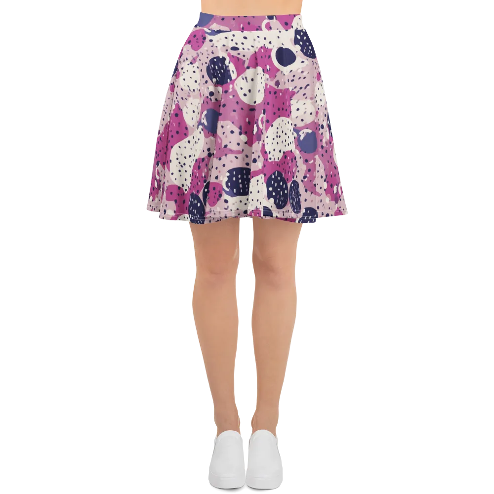 Neon Pebble Waltz on Skater Skirt — Front