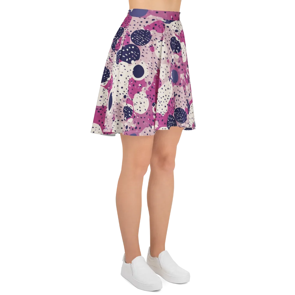 Neon Pebble Waltz on Skater Skirt — Right