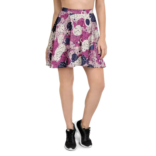 Neon Pebble Waltz on a Skater Skirt