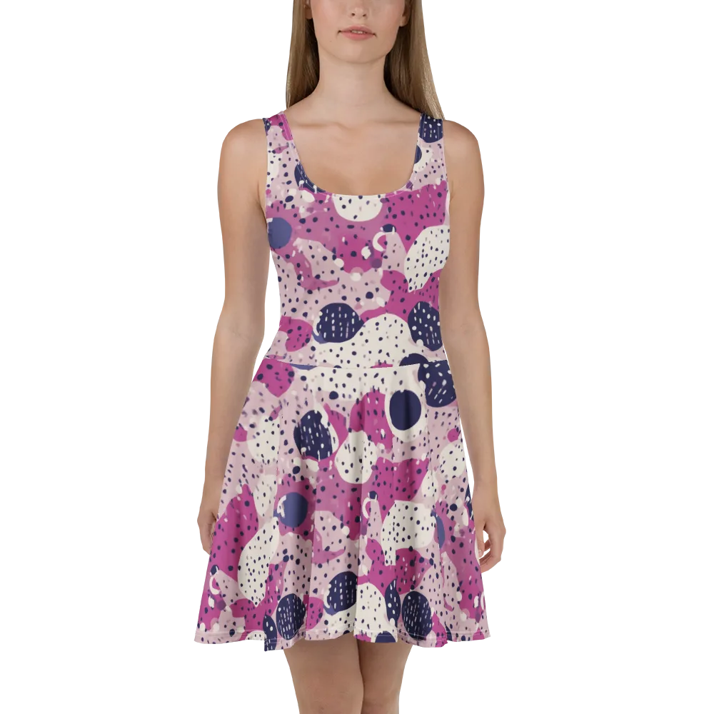 Neon Pebble Waltz on Skater Dress — Front
