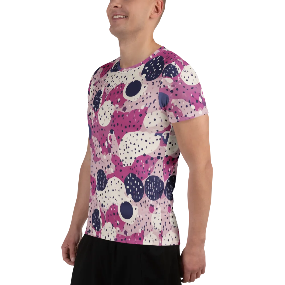 Neon Pebble Waltz on Men's Athletic T-Shirt — Left