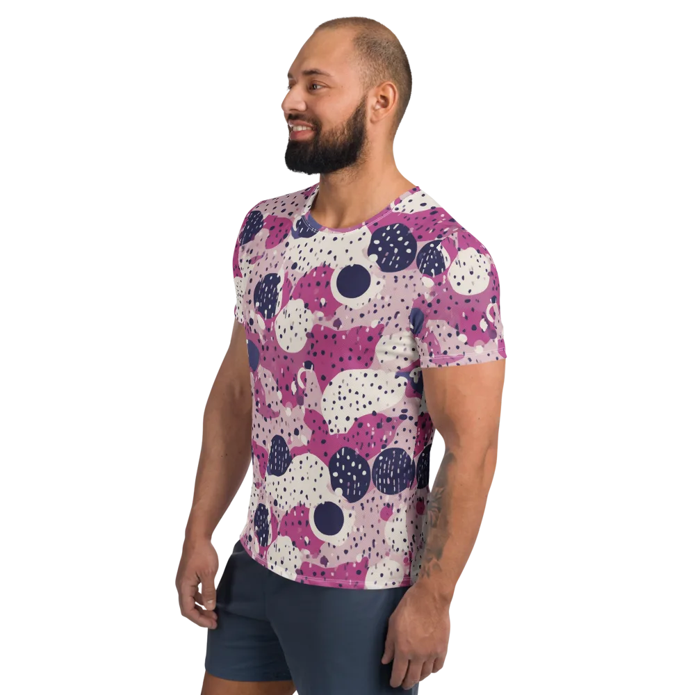 Neon Pebble Waltz on Men's Athletic T-Shirt — Left