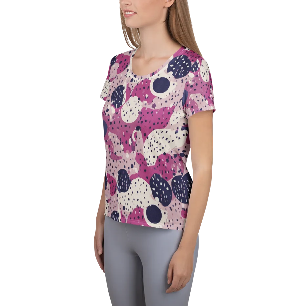 Neon Pebble Waltz on Women's Athletic T-Shirt — Left