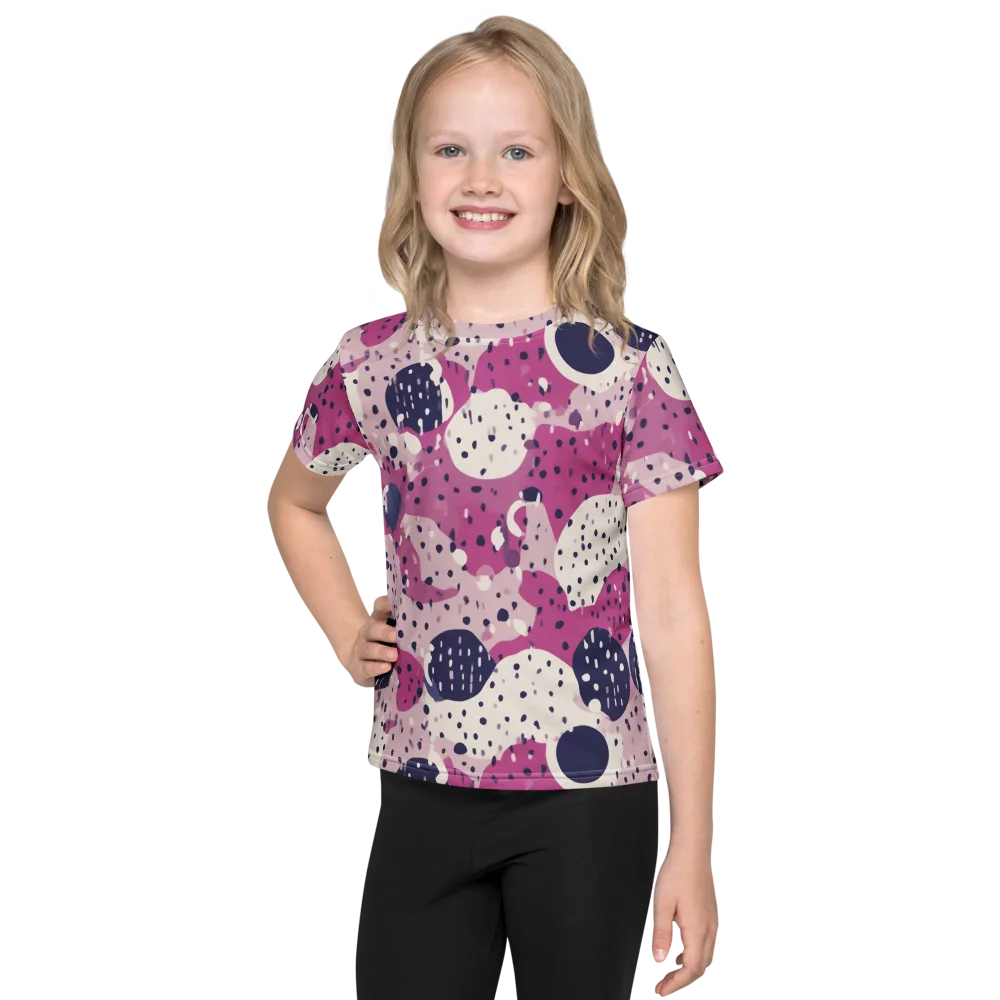 Neon Pebble Waltz on Kids Crew Neck T-Shirt — Front