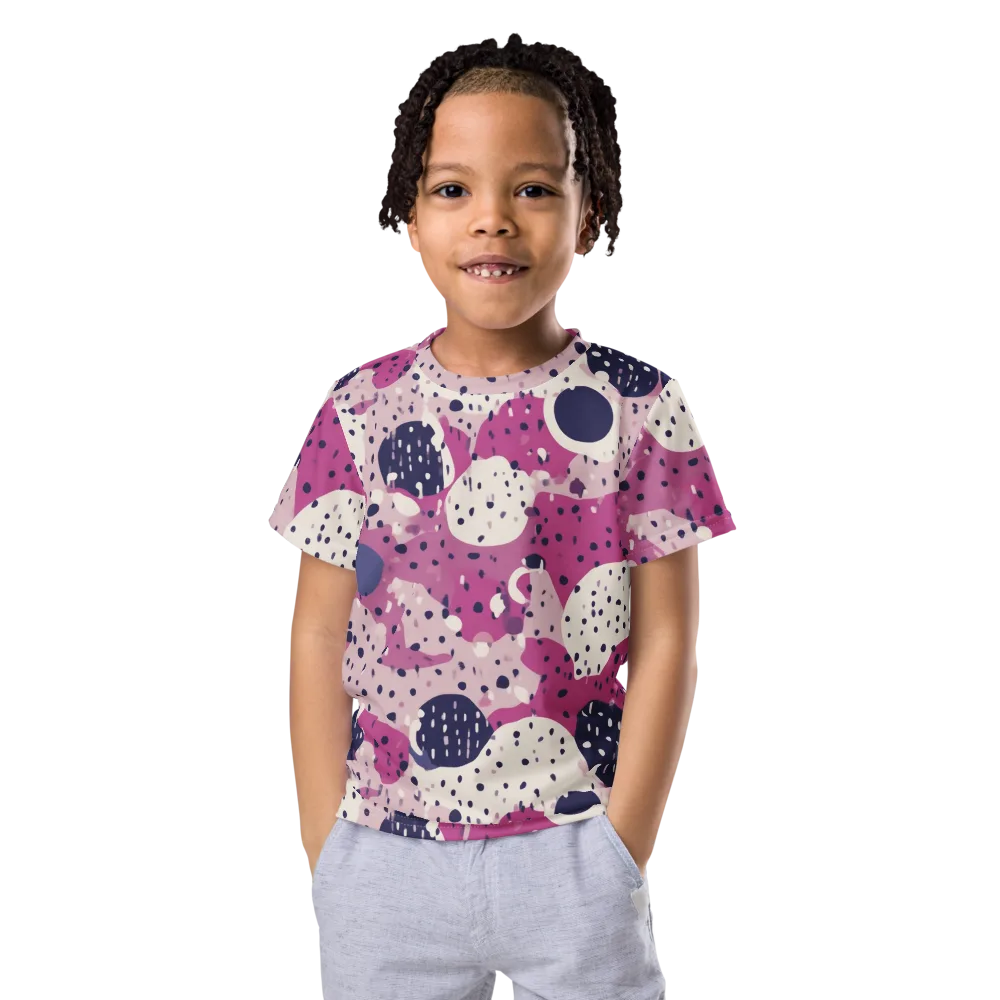Neon Pebble Waltz on Kids Crew Neck T-Shirt — Front