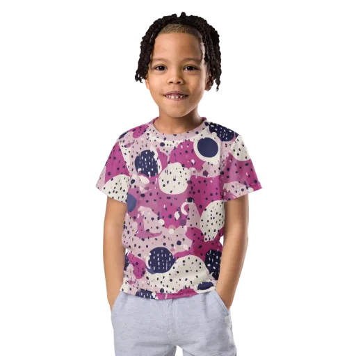 Neon Pebble Waltz on a Kids Crew Neck T-Shirt