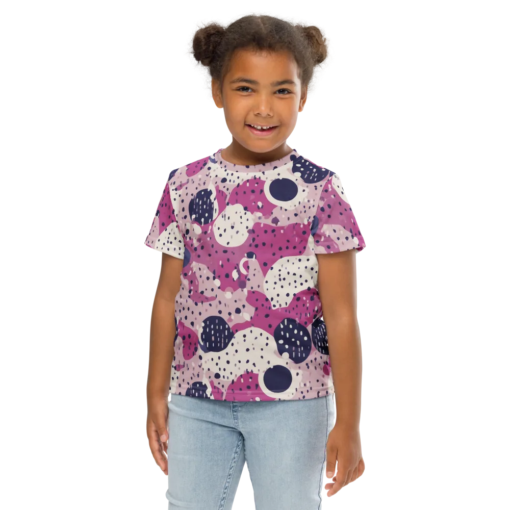 Neon Pebble Waltz on Kids Crew Neck T-Shirt — Front