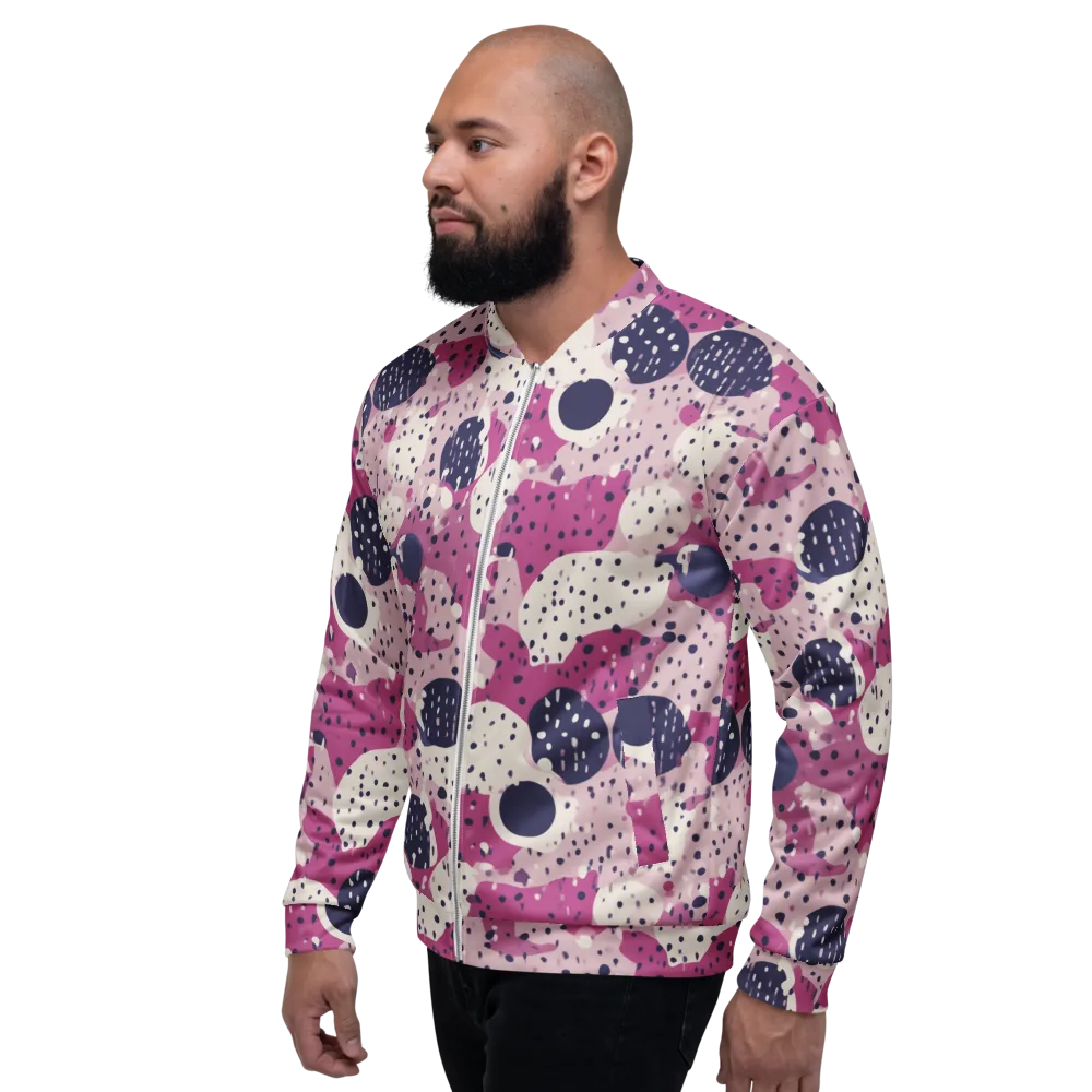 Neon Pebble Waltz on Bomber Jacket — Left