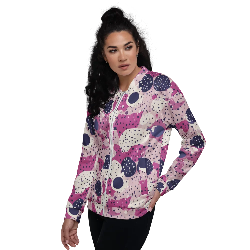 Neon Pebble Waltz on Bomber Jacket — Left