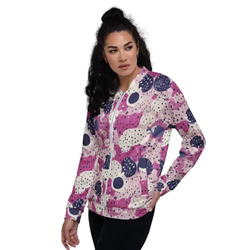 Neon Pebble Waltz on a Bomber Jacket