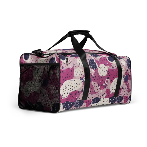 Neon Pebble Waltz on a Duffle Bag