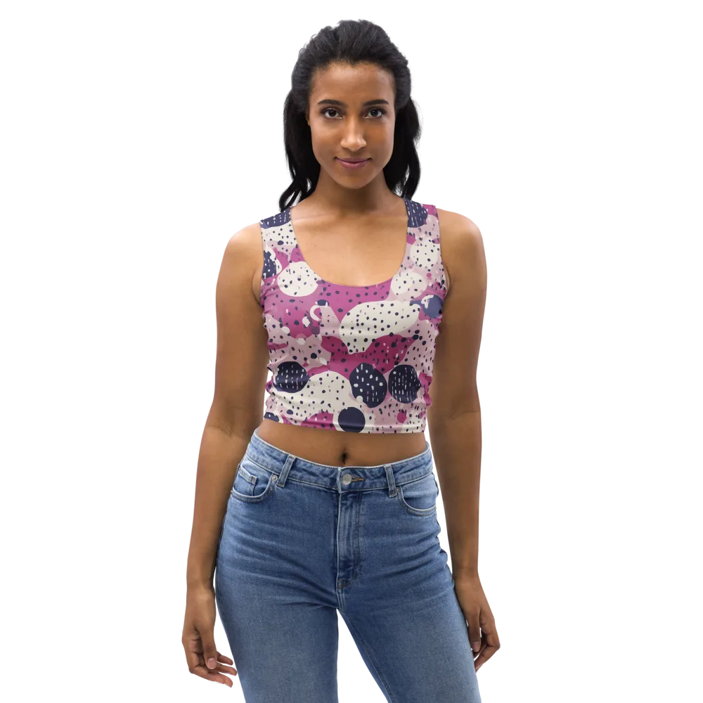Neon Pebble Waltz on Crop Top — Front