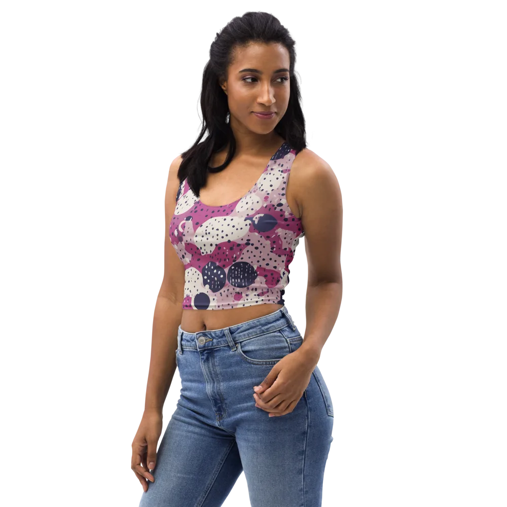 Neon Pebble Waltz on Crop Top — Left Front