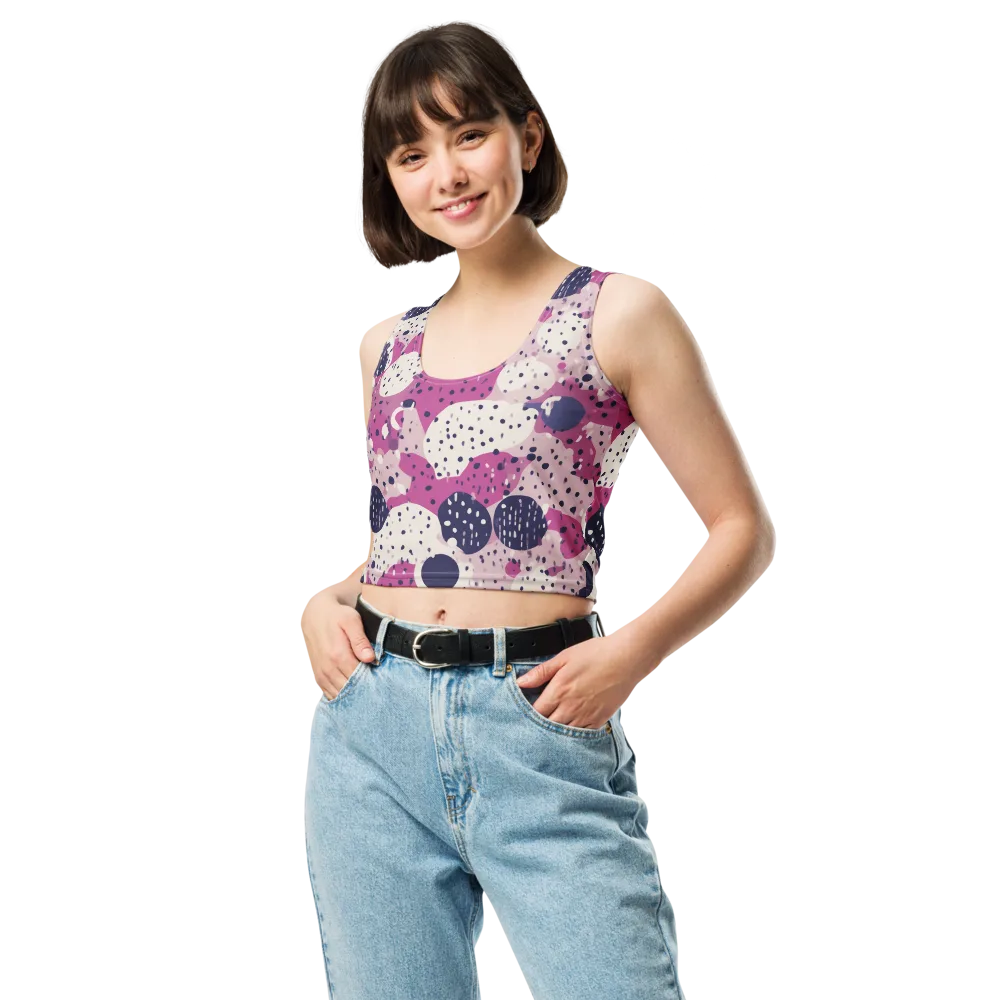 Neon Pebble Waltz on Crop Top — Front