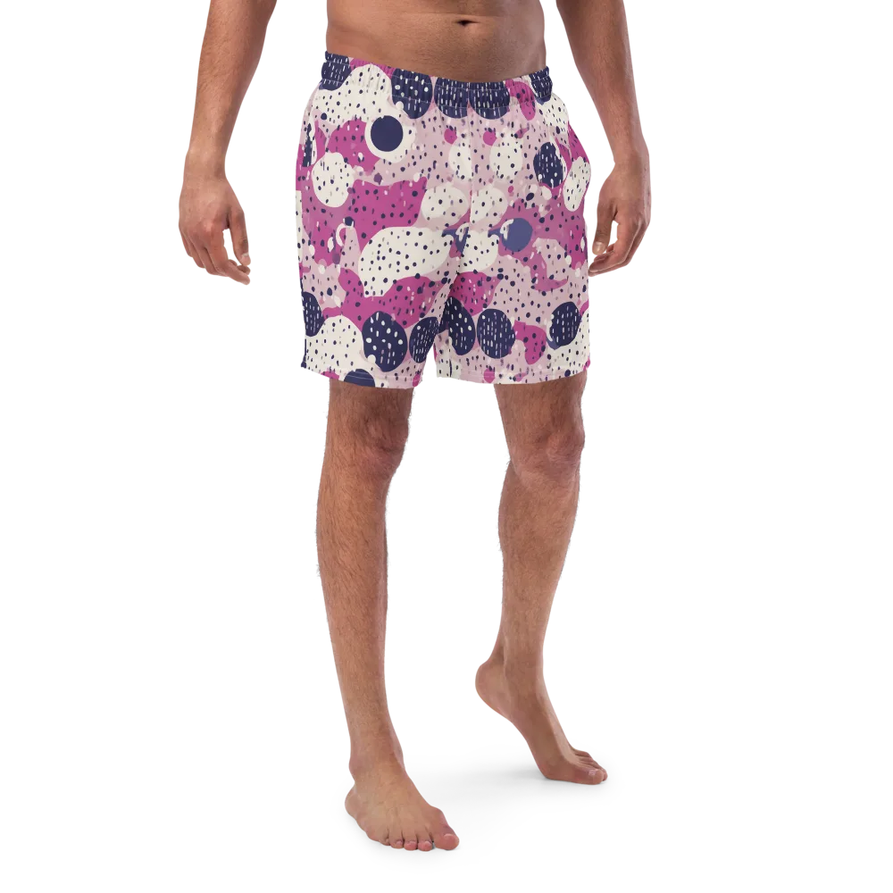 Neon Pebble Waltz on Swim Trunks — Front