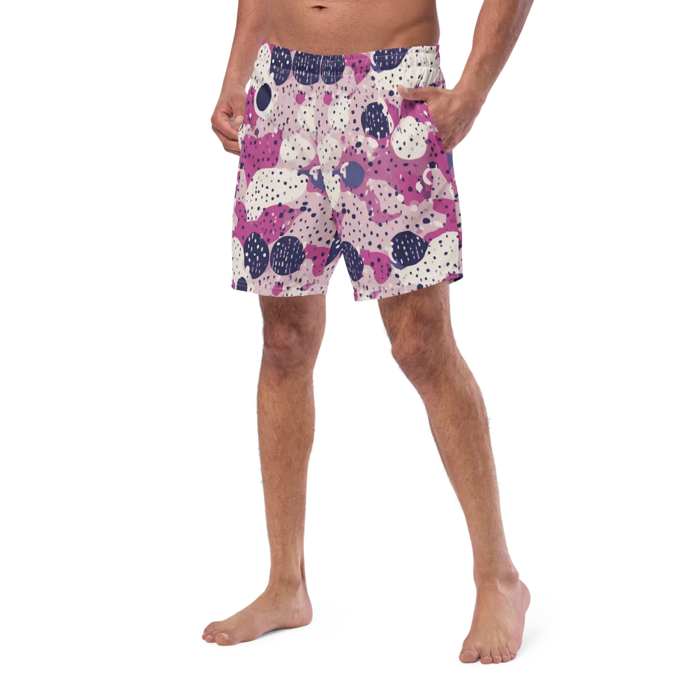 Neon Pebble Waltz on Swim Trunks — Left Front