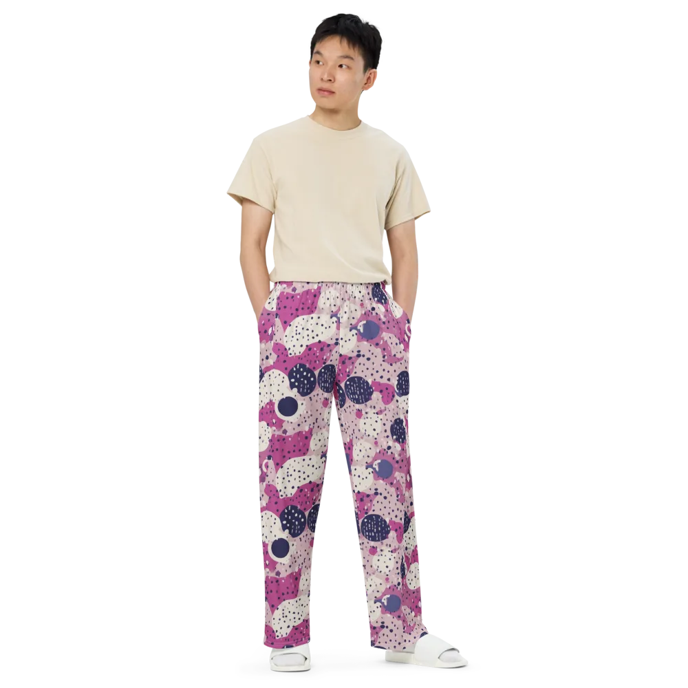 Neon Pebble Waltz on Wide-Leg Pants — Front