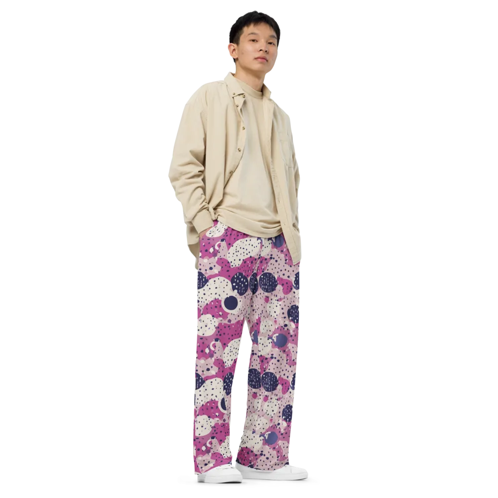 Neon Pebble Waltz on Wide-Leg Pants — Right Front