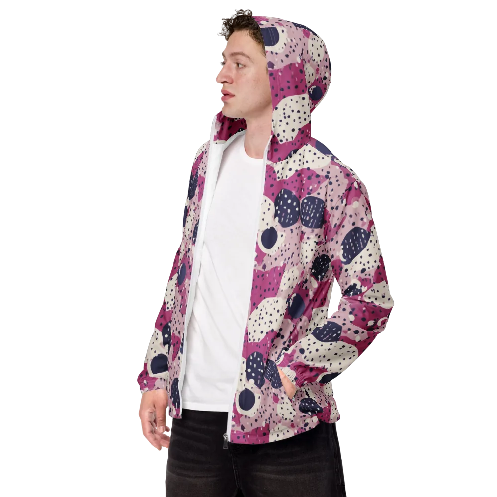 Neon Pebble Waltz on Men's Windbreaker — Left Front