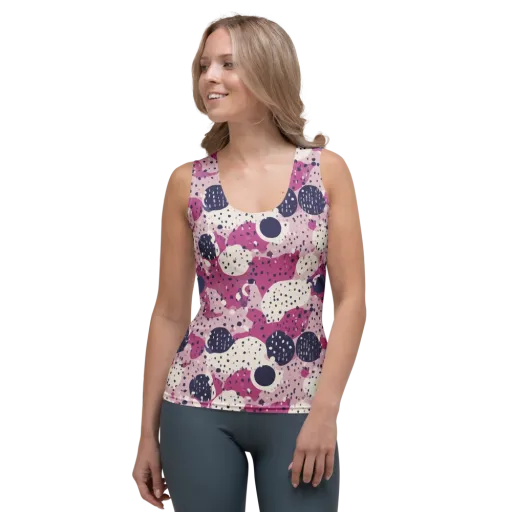 Neon Pebble Waltz on a Women's Tank Top