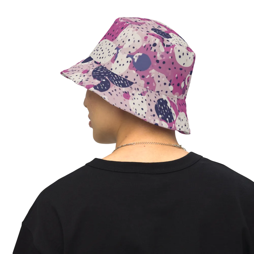 Neon Pebble Waltz on Reversible Bucket Hat — Back Inside