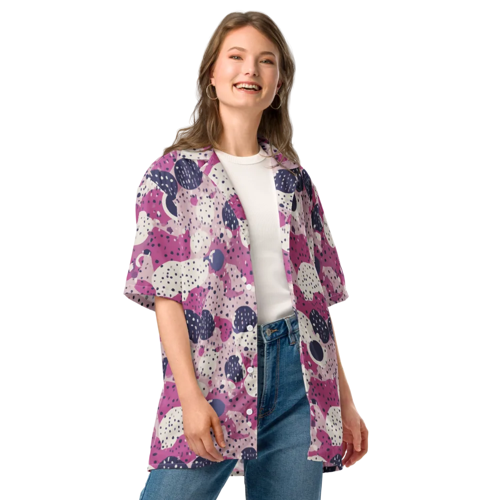 Neon Pebble Waltz on Button Shirt — Front