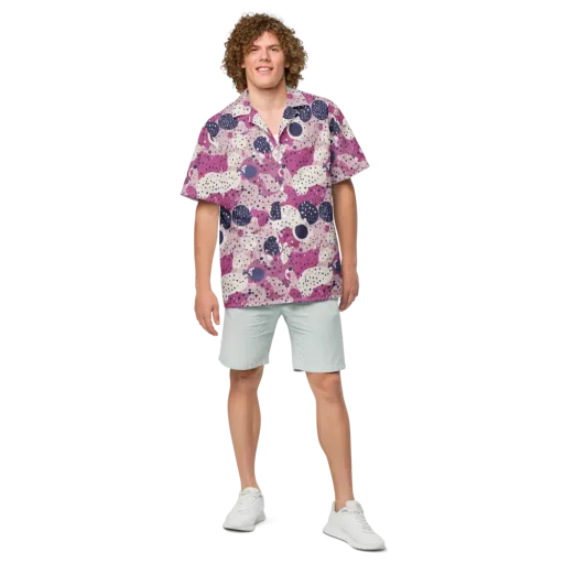 Neon Pebble Waltz on a Button Shirt