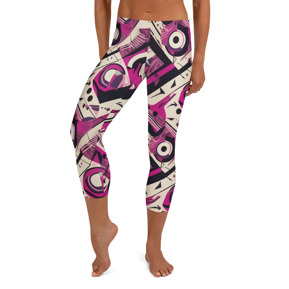 Angular Pulse on Capri Leggings — Front