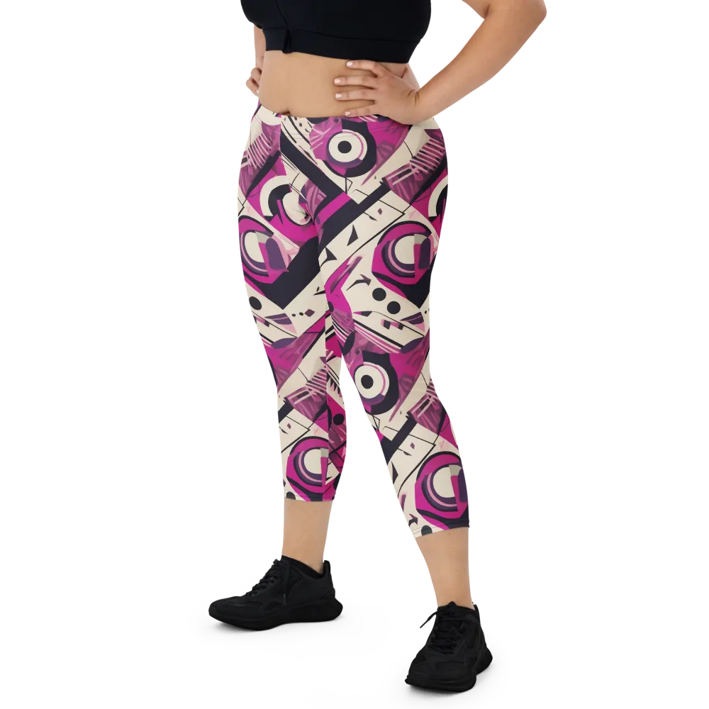 Angular Pulse on Capri Leggings — Front