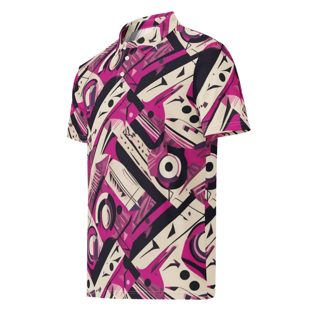 Angular Pulse on Men's Slim Fit Polo Shirt — Left Front